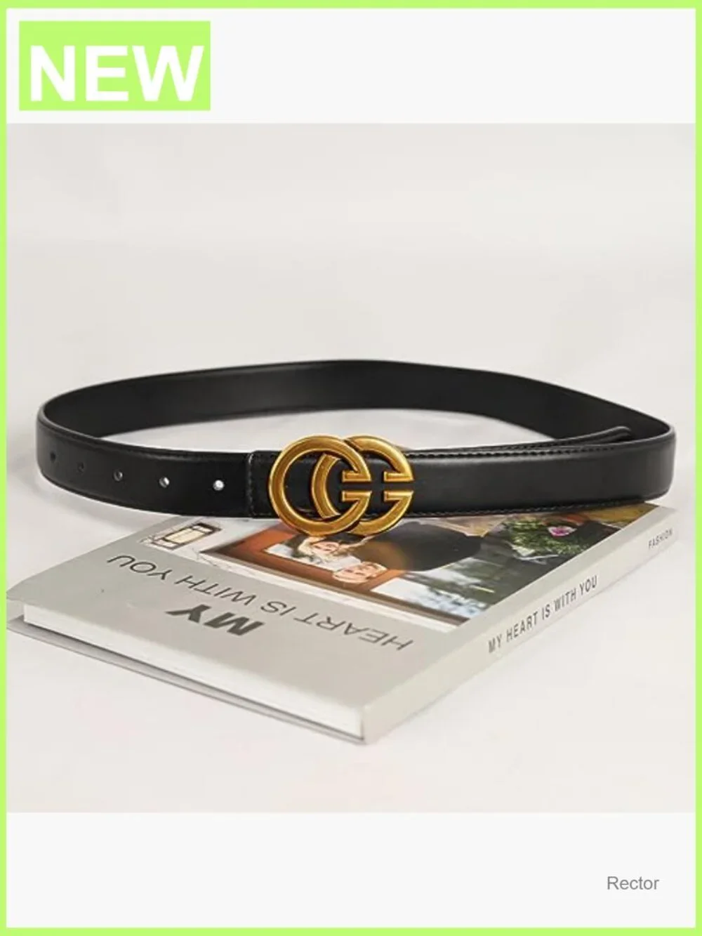 Classic Metal Buckle Faux Leather Belt for Jeans & Dresses